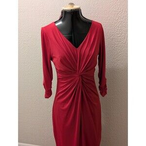 Miss Tina Solid Hot Pink Bodycon Knee Length Cocktail Dress Size Xs